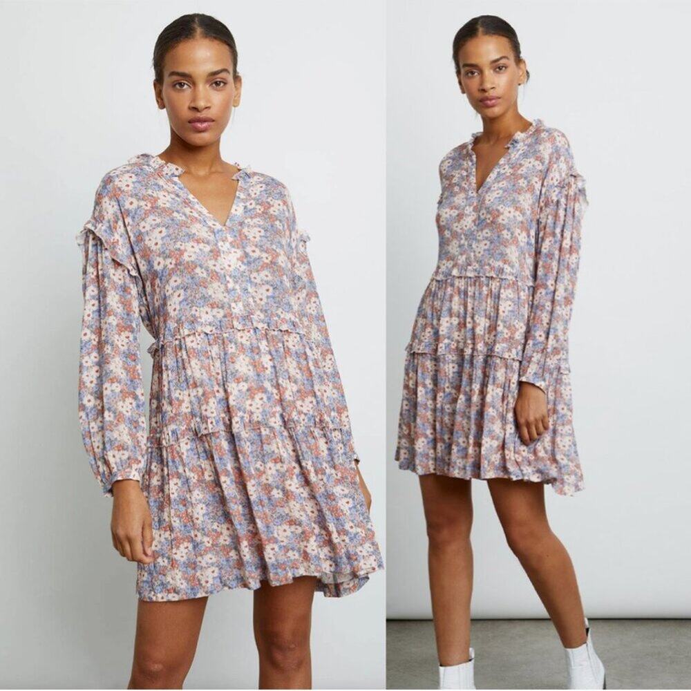 Rails Poppie Floral Print Mini Dress in Pink Jasmine